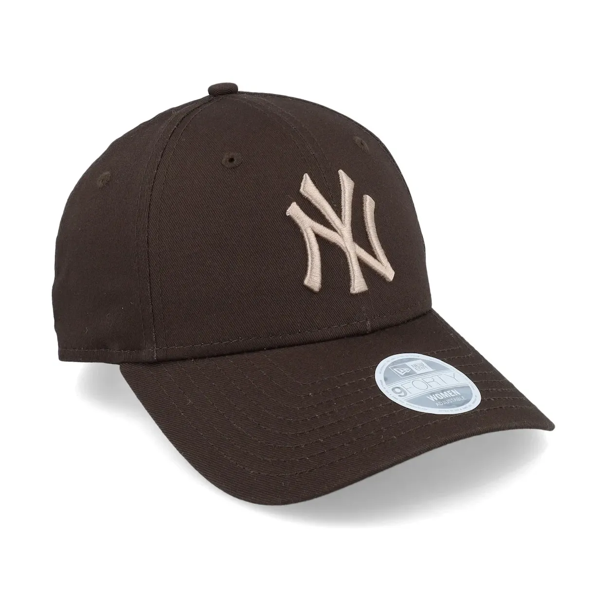 Boné New Era 9FORTY NYYA marrom em algodão vista frontal direita